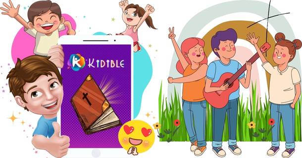 Kids and teenagers arounds Kidible app